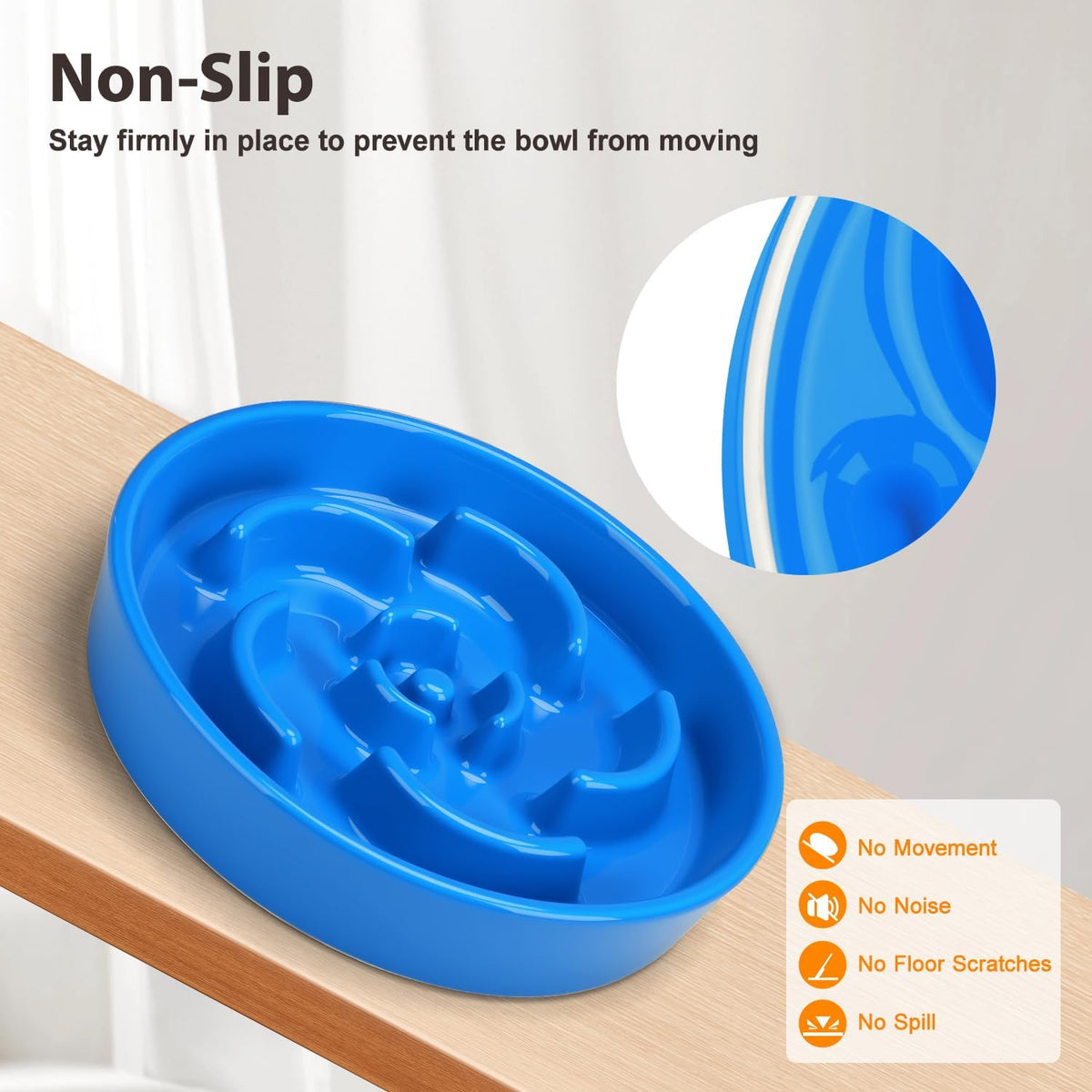 Ceramic Slow Feeder Dog Bowl, 2 Cups Maze Puzzle Dish to Slow Down Eating