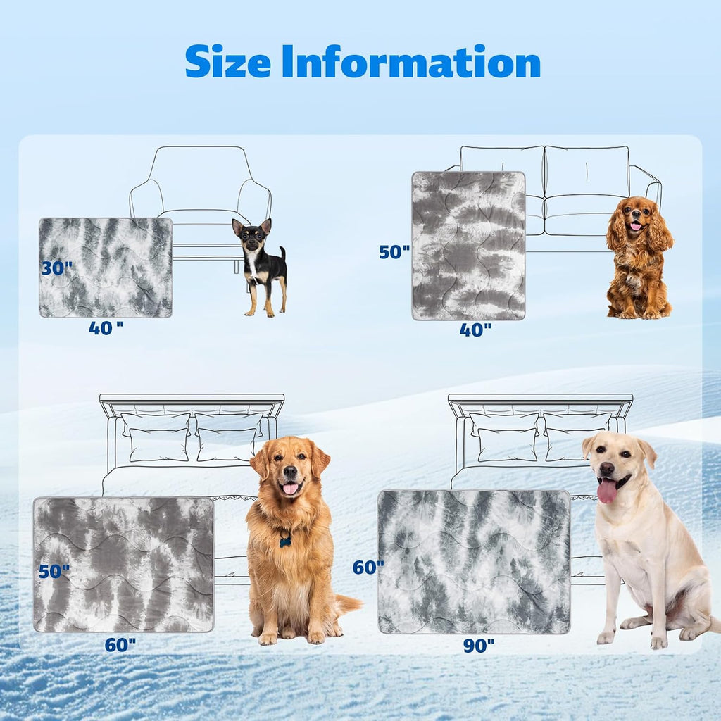 Cooling Blanket For Dogs. Dog Cooling Blankets For Large Dogs, Breathable Cooling Fabric, Cold Washable, Cooling Dog Blanket Durable Scratch-Resistant Soft Fabric for All Seasons, Tie-Dye Blue