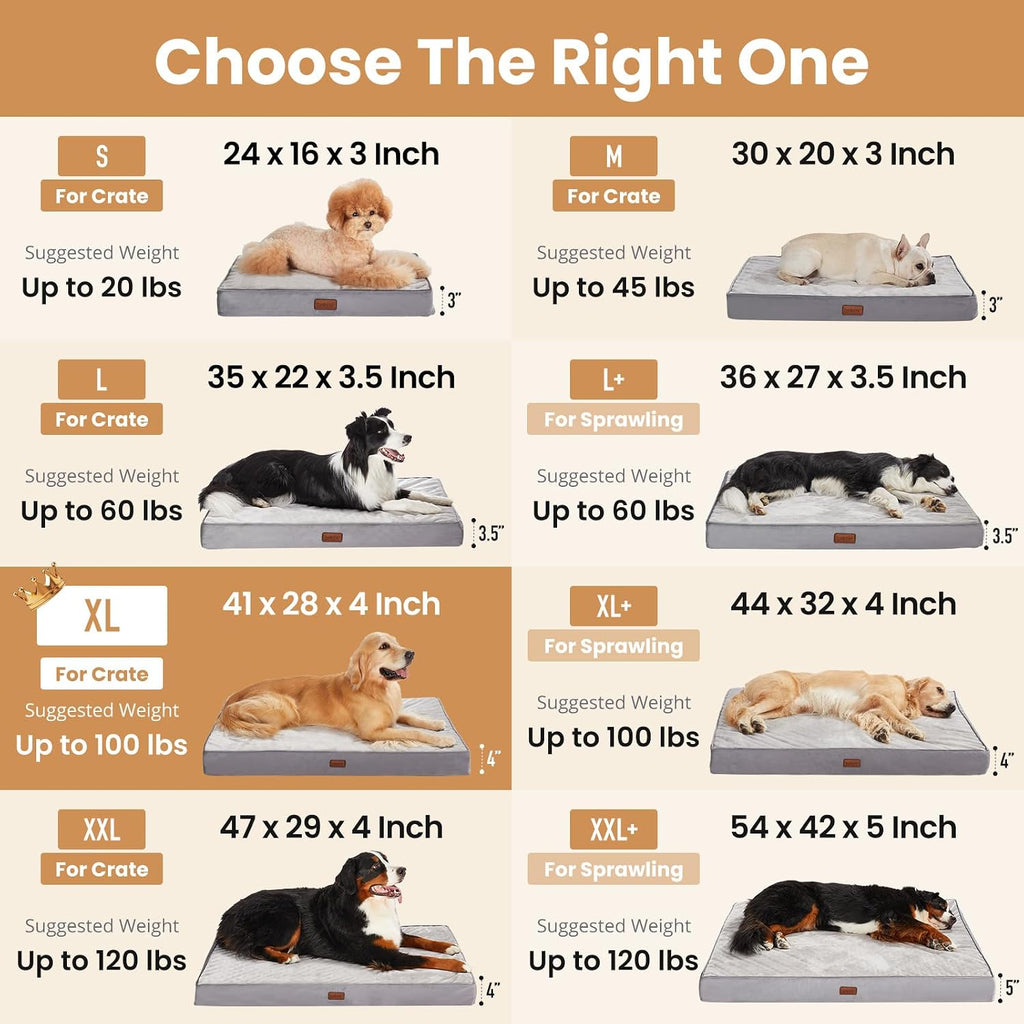 OhGeni Orthopedic Large Dog Bed, Reversible Memory Foam, 41 inch-XL(Pink)
