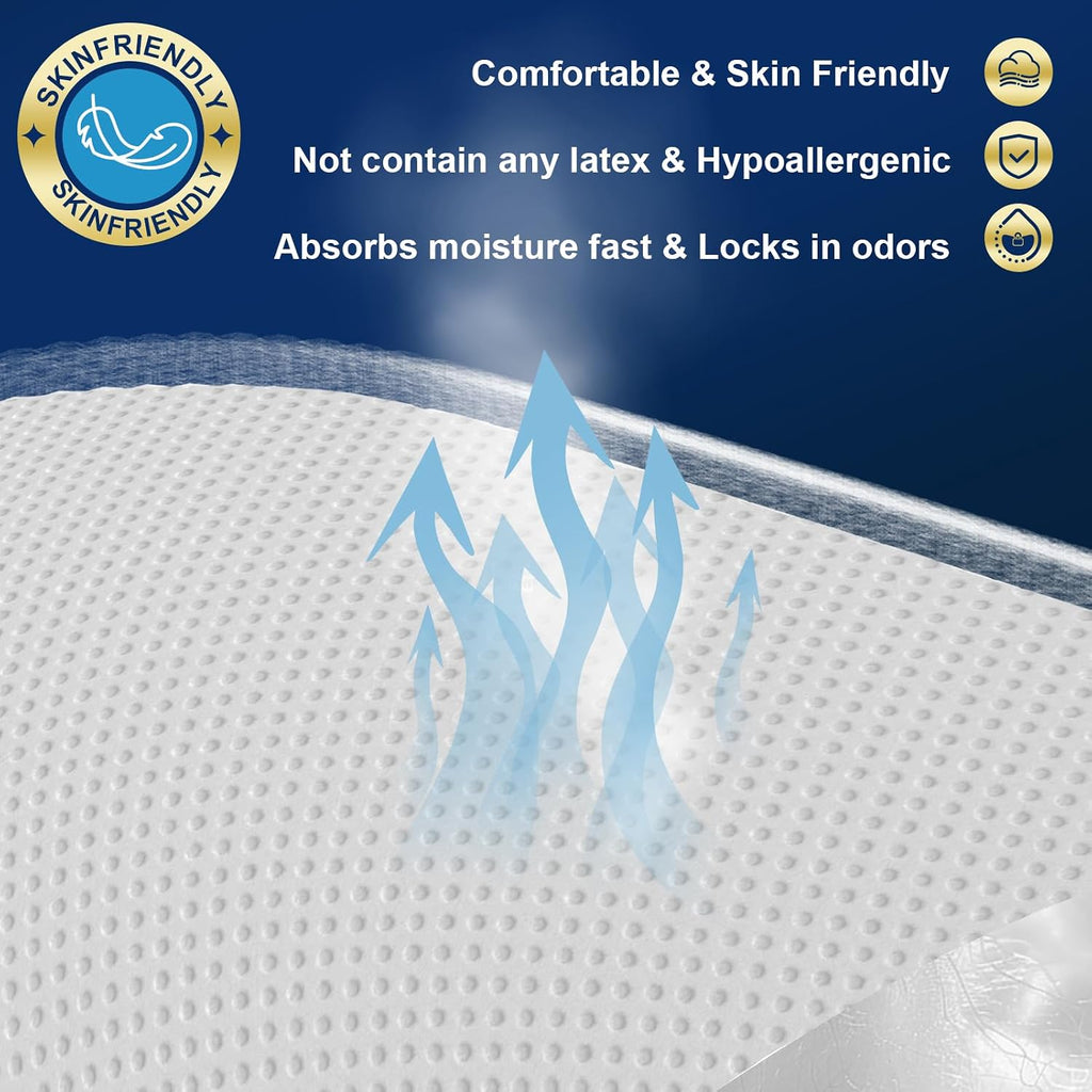 AAY Disposable Bed Pads with Adhesive Strips 36" x 36" (50 Count) | Extra Large Heavy Duty Incontinence Underpads, Super Absorbent 3XL Chucks Pee Pads for Adults, Kids, Pets, Puppy Training