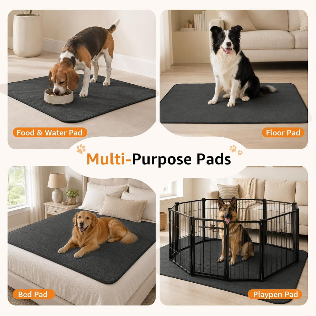 LOOBANI Washable Pee Pads for Dogs, 2 Pack Fast Absorbent Dog Mats,72"x72" | Leak-Proof and Non-Slip Dog Pee Pads Washable, Machine Washable, Extra Large Whelping Pads for Crate, Playpen, Housebreaking