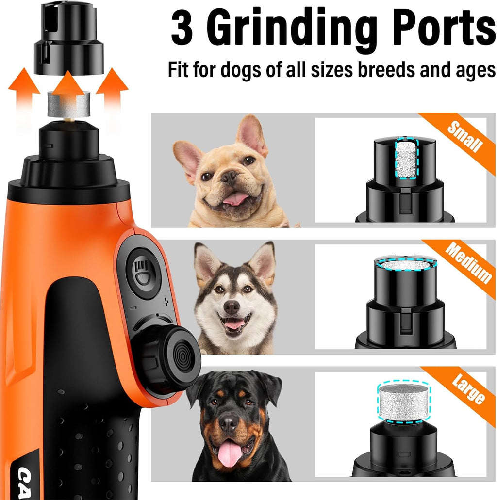 Casfuy Smart 6-Speed Dog Nail Grinder with LED Lights Safe for All Dogs Cat
