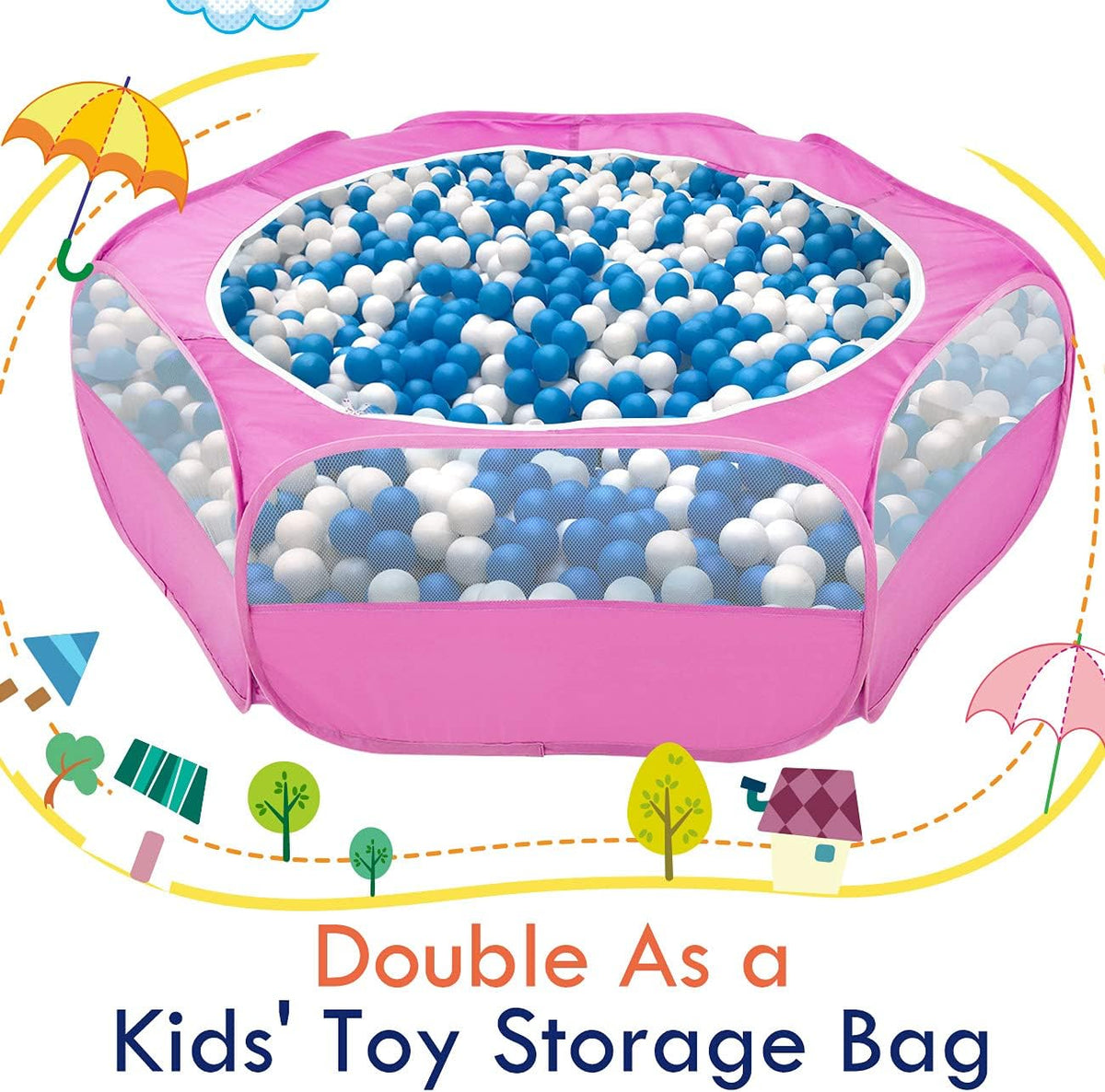 Pawaboo Small Animal Playpen, Waterproof Portable Pet Cage Tent, Rose Red