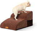 2-Step Dog Stairs for Small Dogs, Non-Slip Foam Pet Steps for Low Couch Bed