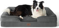 Bedsure Orthopedic Dog Beds Large Sized Dog - Washable Large Dog Cat Bed Waterproof, Comfort Dogs Couch Sofa with Washable Removable Cover, Pet Bed with Nonskid Bottom, Dark Grey, 35"
