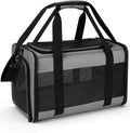 Hipubby Large Cat Carriers Dog Carrier Pet Carrier for Cats Dogs Puppies up to 25Lbs, Big Dog Carrier Soft Sided, Airline Approved Pet Carrying Case with Shoulder Strap & Removable Mat - Grey