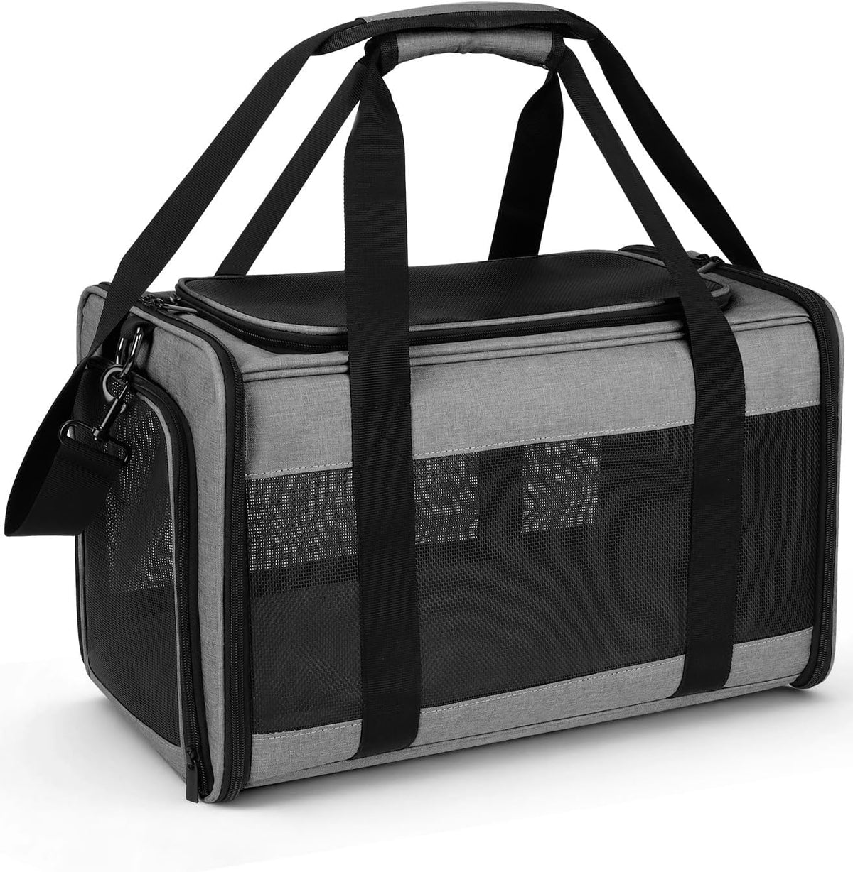 Hipubby Large Cat Carriers Dog Carrier Pet Carrier for Cats Dogs Puppies up to 25Lbs, Big Dog Carrier Soft Sided, Airline Approved Pet Carrying Case with Shoulder Strap & Removable Mat - Grey