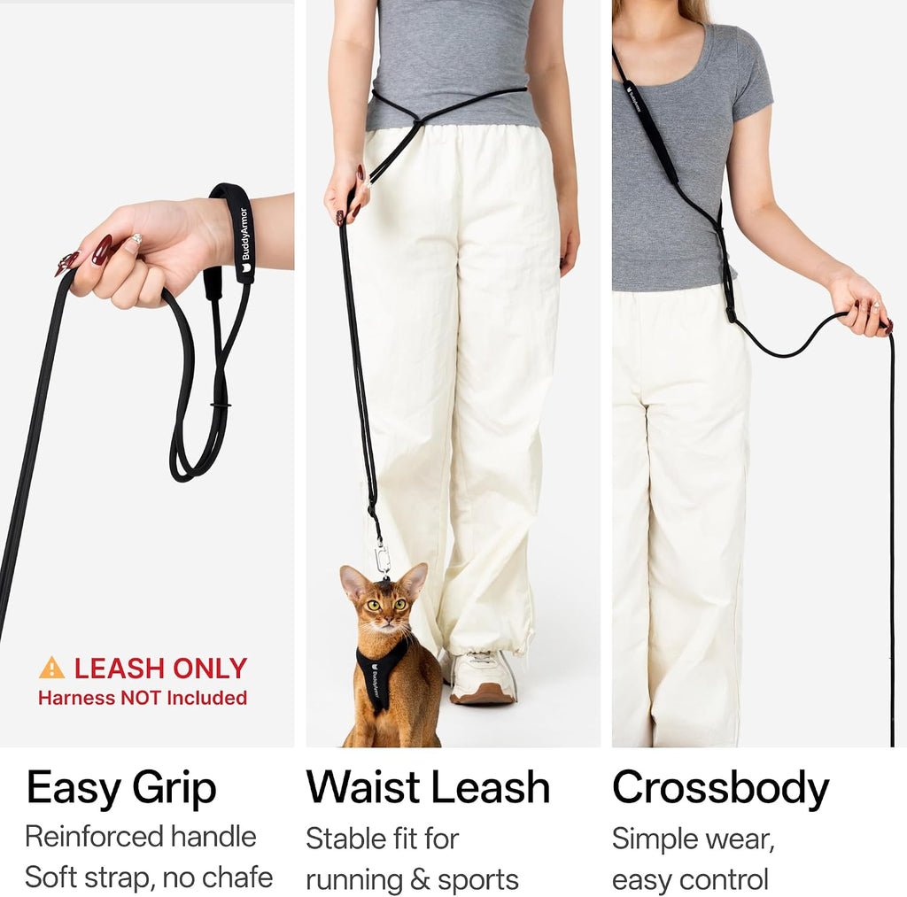 Hands Free Cat Leash Lightweight 4.1-7.2FT Adjustable,Blush Pink