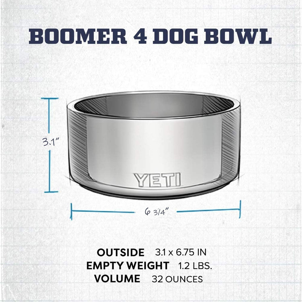 YETI Boomer 4, Stainless Steel, Non-Slip Dog Bowl, Holds 32 Ounces 