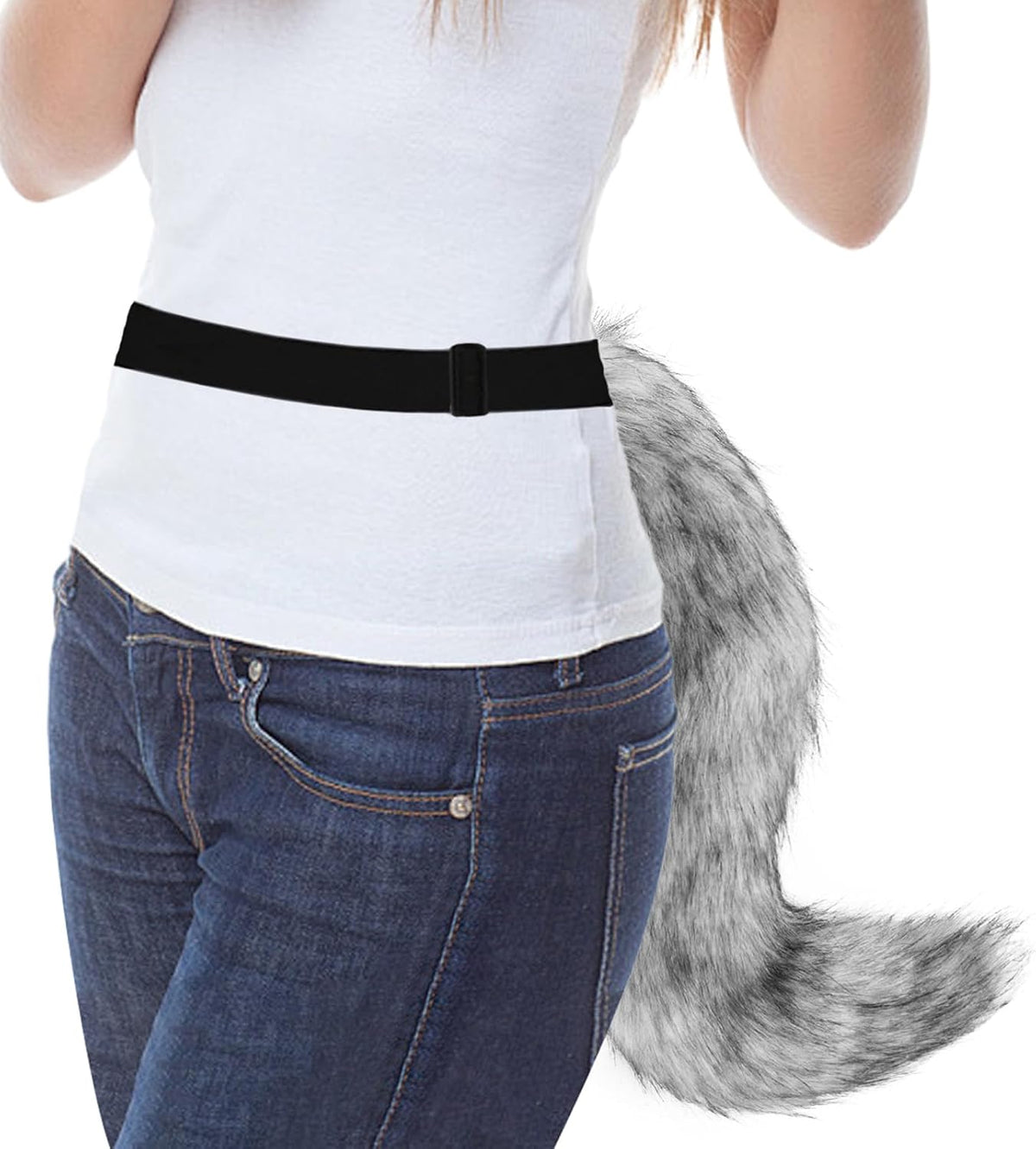COSYEARS Faux Fur Fox Wolf Tail Animal Dog Furry Tails for Halloween Party Cosplay Accessory