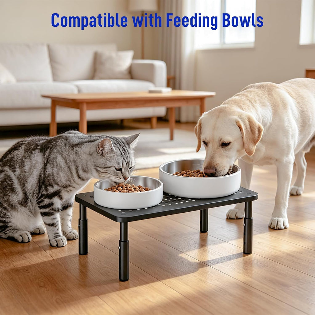 Elevated Cat Food Stand, Height Adjustable for Multi-Size Pet
