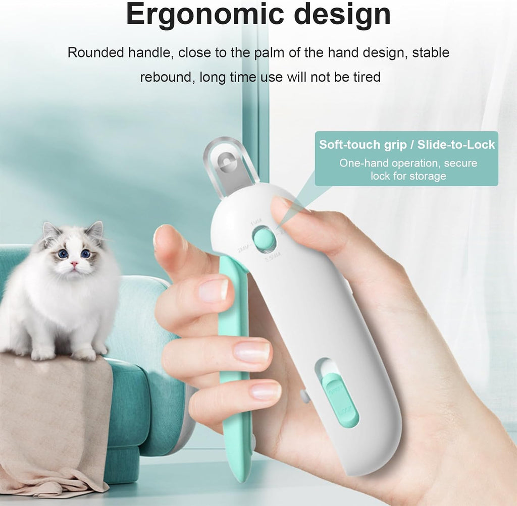Cat Nail Clipper, Pet Nail Trimmer with 3-Level Safety Guard & Nail File