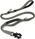Joytale Tactical Bungee Dog Leash, Shock Absorbing No Pull, Army Green