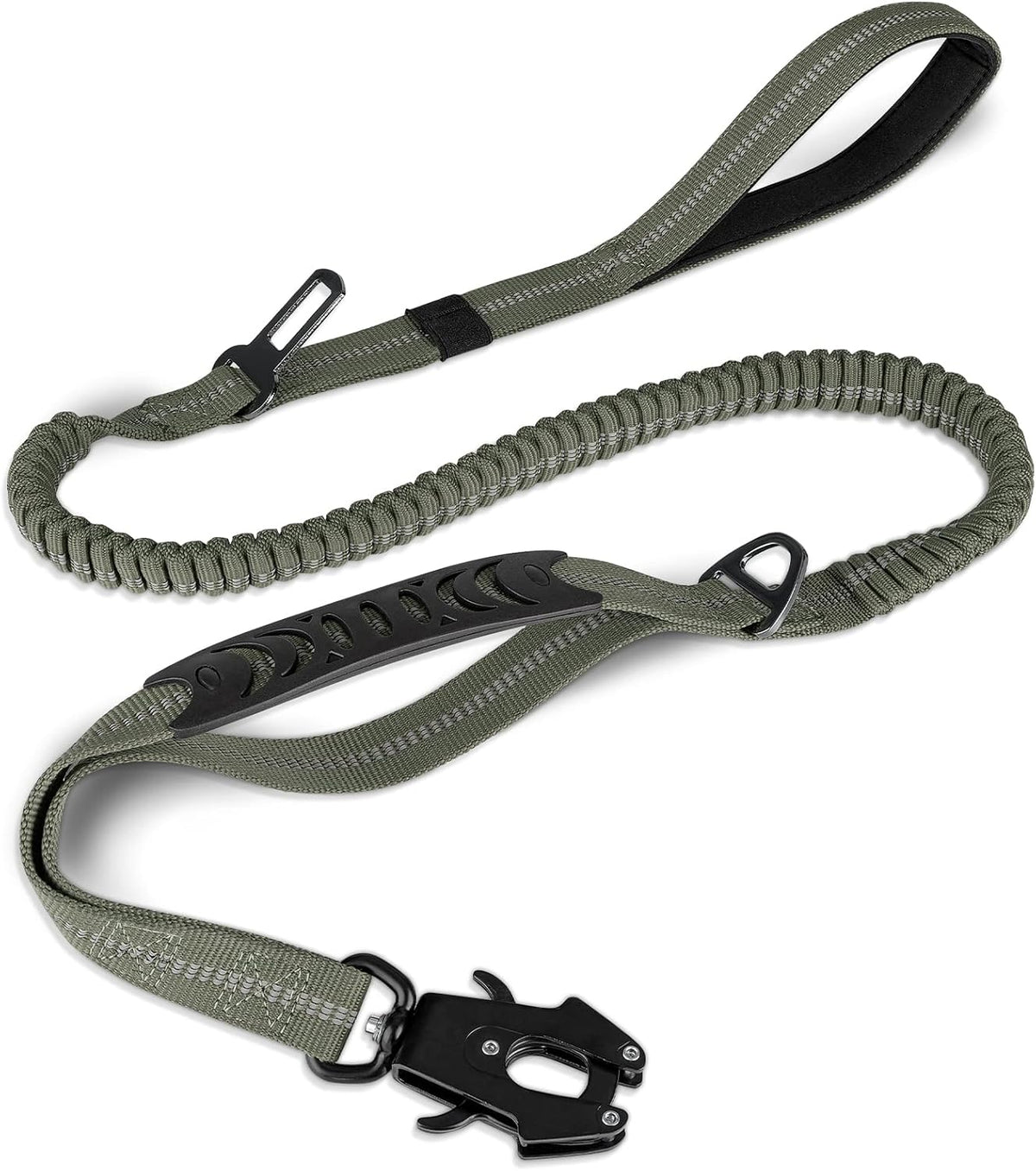 Joytale Tactical Bungee Dog Leash, Shock Absorbing No Pull, Army Green