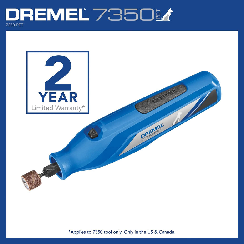 Dremel 7350-PET 4V Pet & Dog Nail Grinder, Easy-To-Use & Safe Nail Trimmer, Professional Pet Grooming Kit - Works on Large, Medium, Small Dogs & Cats 
