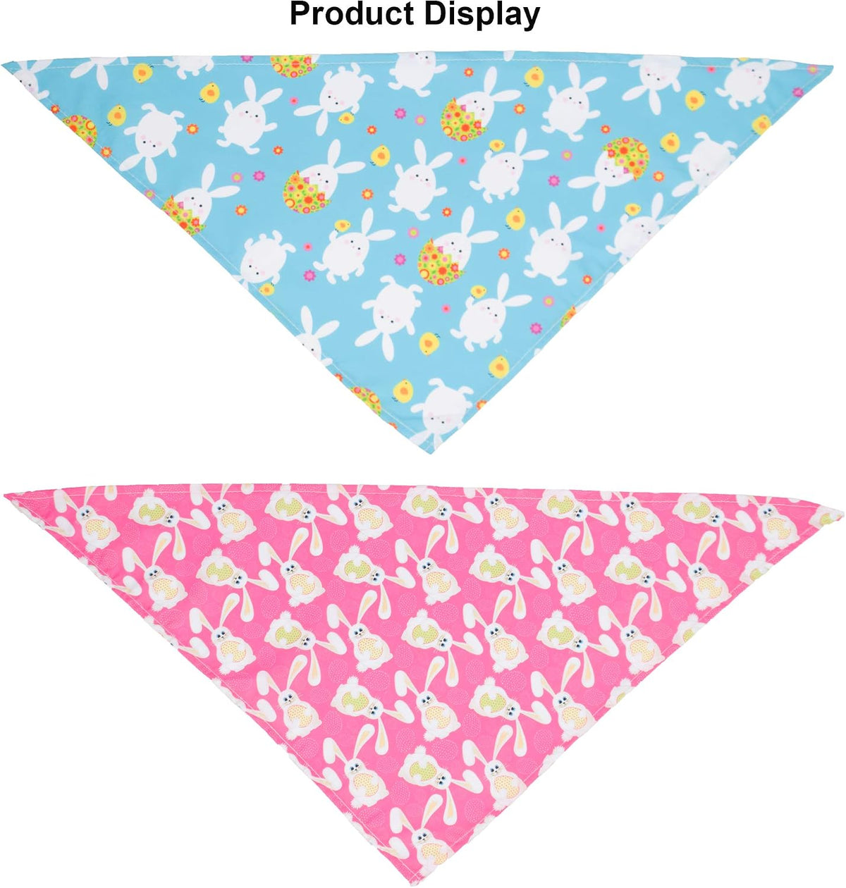 ADOGGYGO 4 Pack Easter Dog Bandana Triangle Dog Scarf Rabbit Easter Egg Pattern Pet Bandana for Medium Large Dogs Pets (Large)