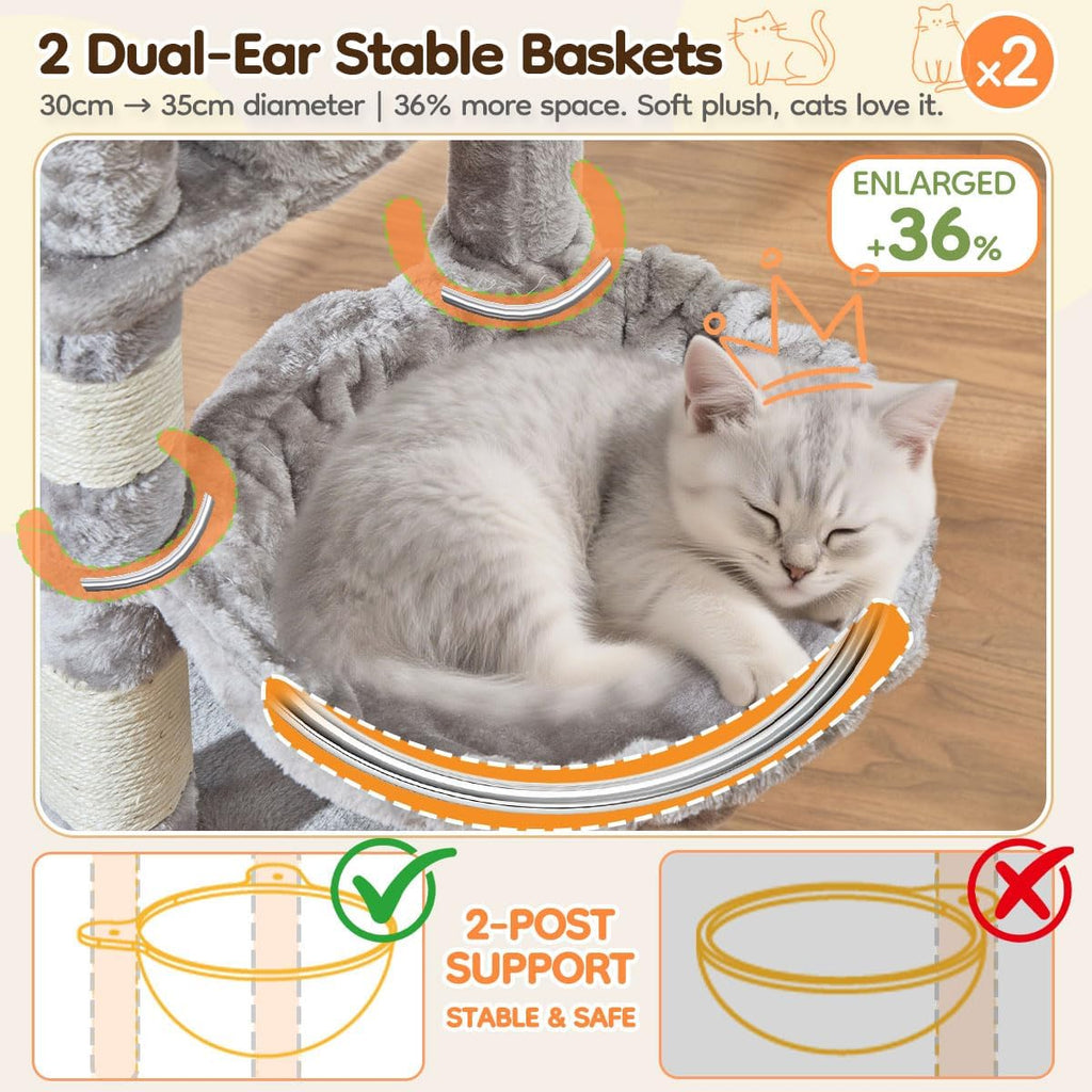 Taoqimiao 53.5in Cat Tree, Heavy Duty Sturdy Cat Tower for Indoor Cats S20W