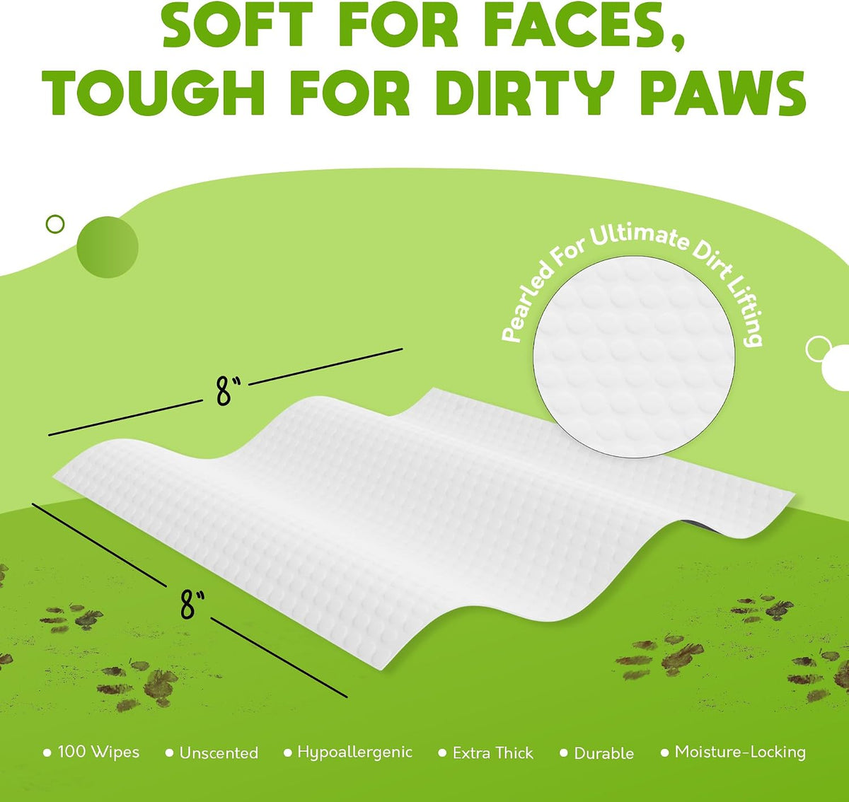 G.A.S Lick-Safe Daily Pet Wipes for Dogs and Cats, Unscented, 200 Count