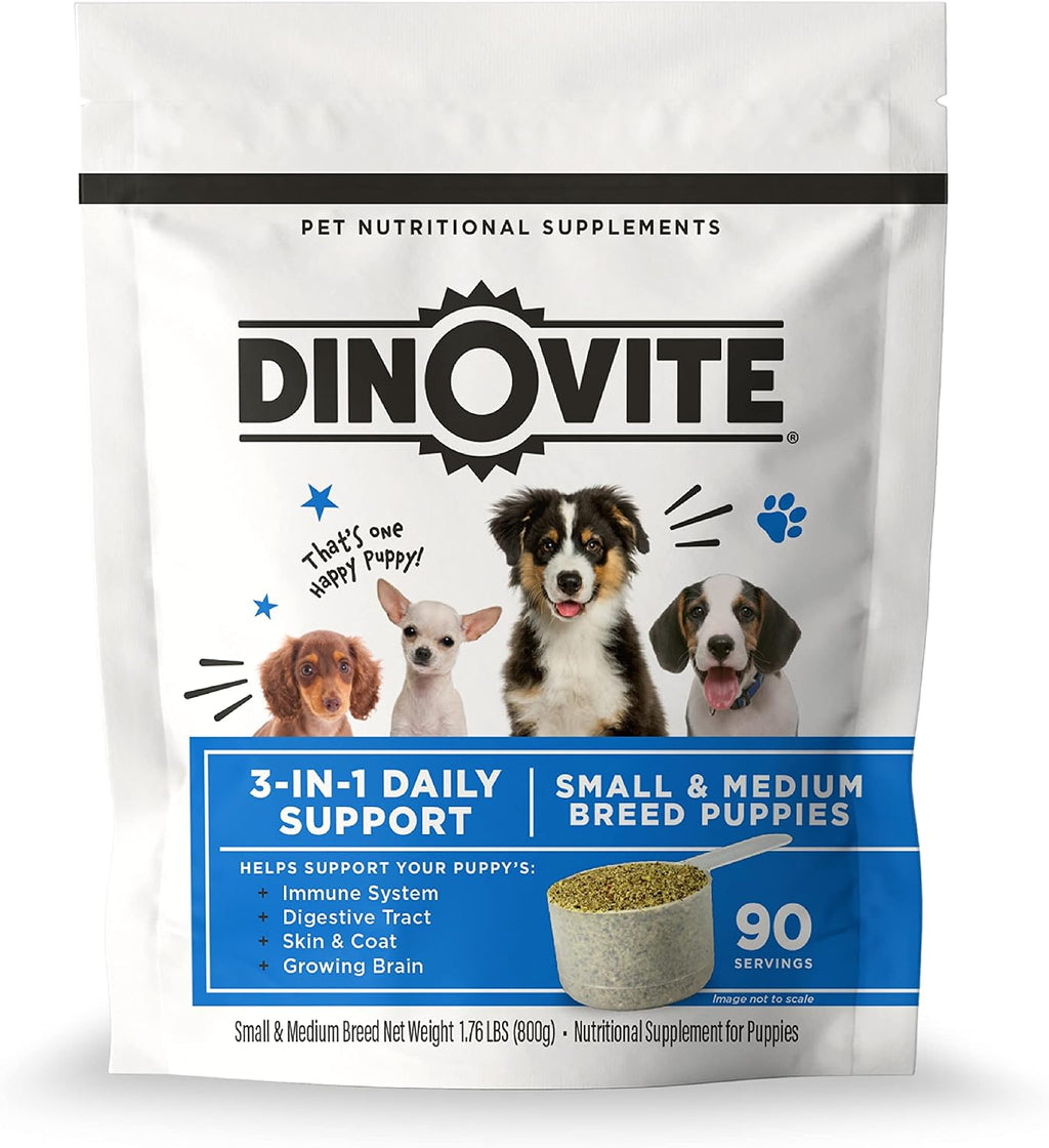 Dinovite Probiotic Food Topper for Puppies, Digestive Support, 90 Servings