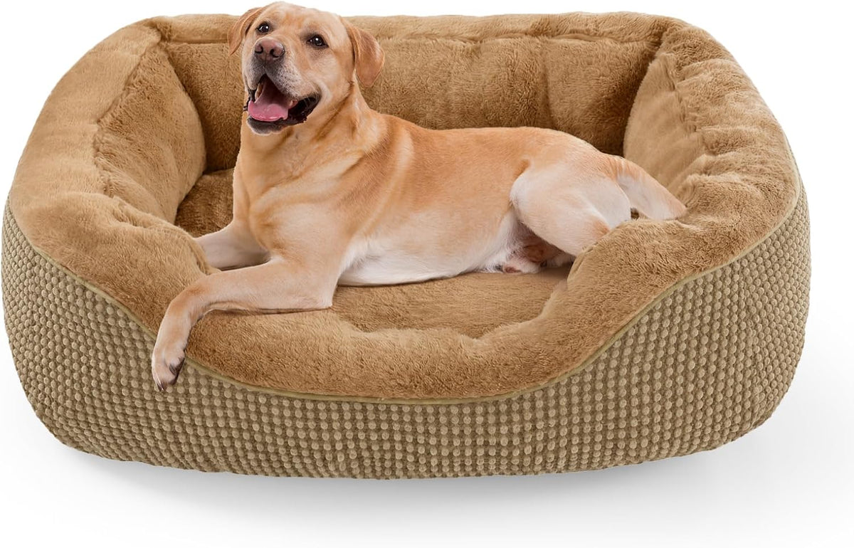 INVENHO Large Dog Bed, Washable Orthopedic Warming Soft Sleeping Durable with Anti-Slip Bottom