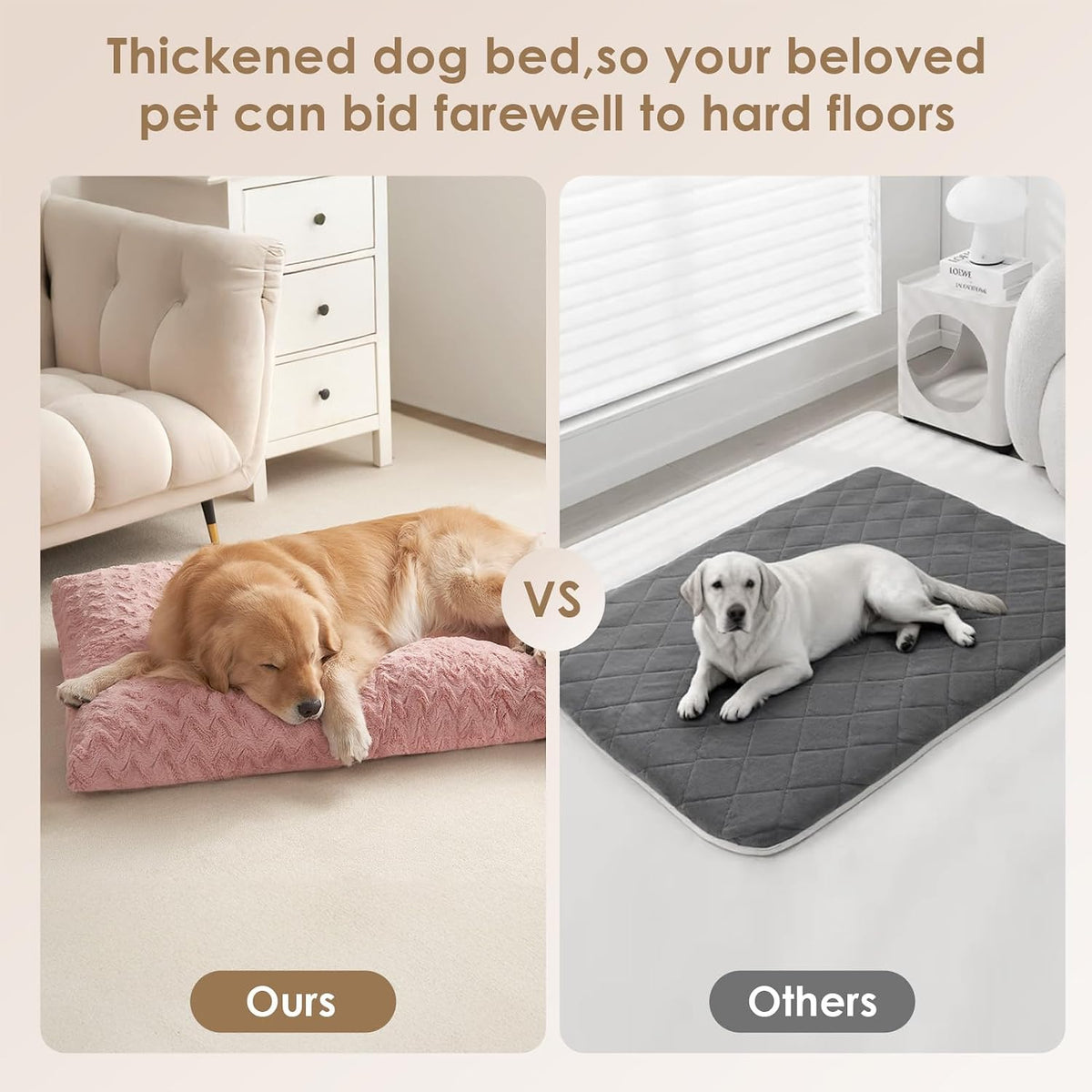 EHEYCIGA Washable Dog Beds for Small Dogs, 23x18 Inch Pet Bed, Pink
