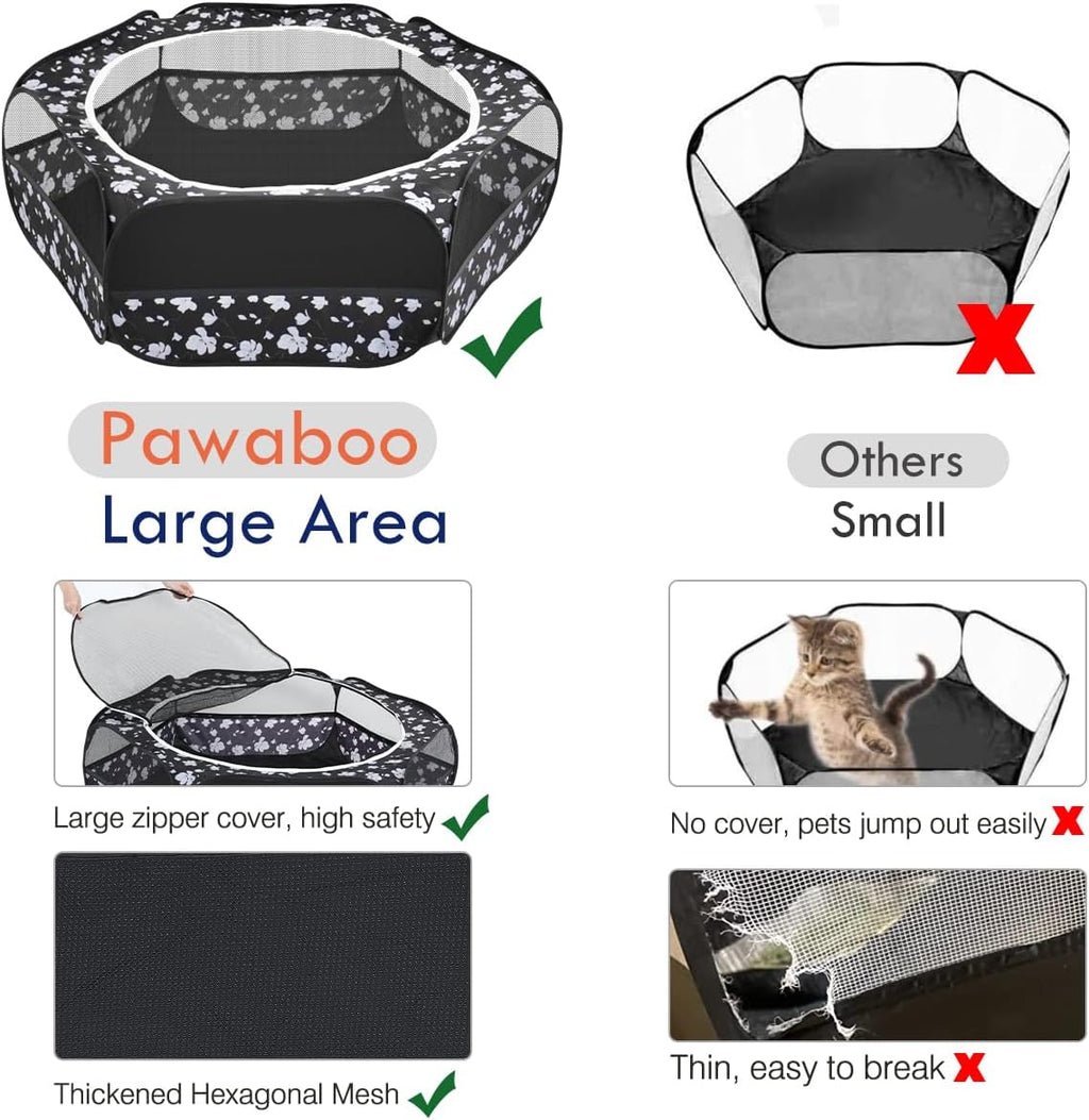 Pawaboo Small Animal Playpen, Waterproof Portable Pet Cage Tent, Magnolia