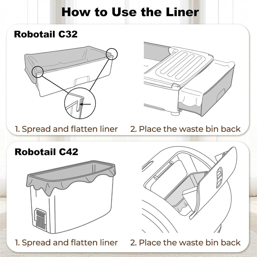 Automatic Litter Box Accessories Liners 60 PCS