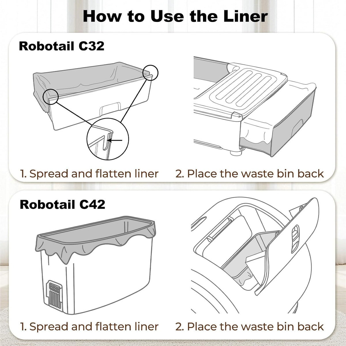 Automatic Litter Box Accessories Liners 60 PCS