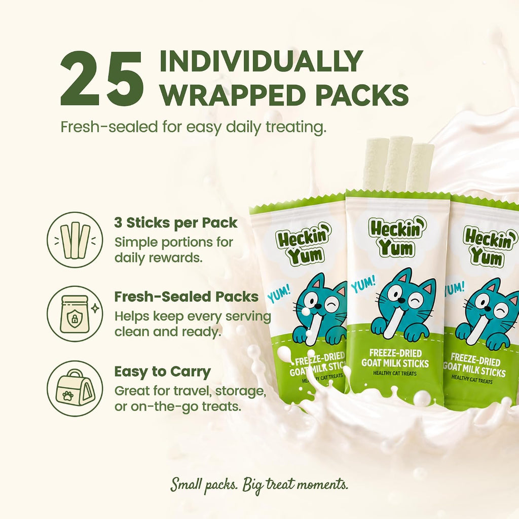 Freeze Dried Chicken Cat Treats with Goat Milk 25 Packs