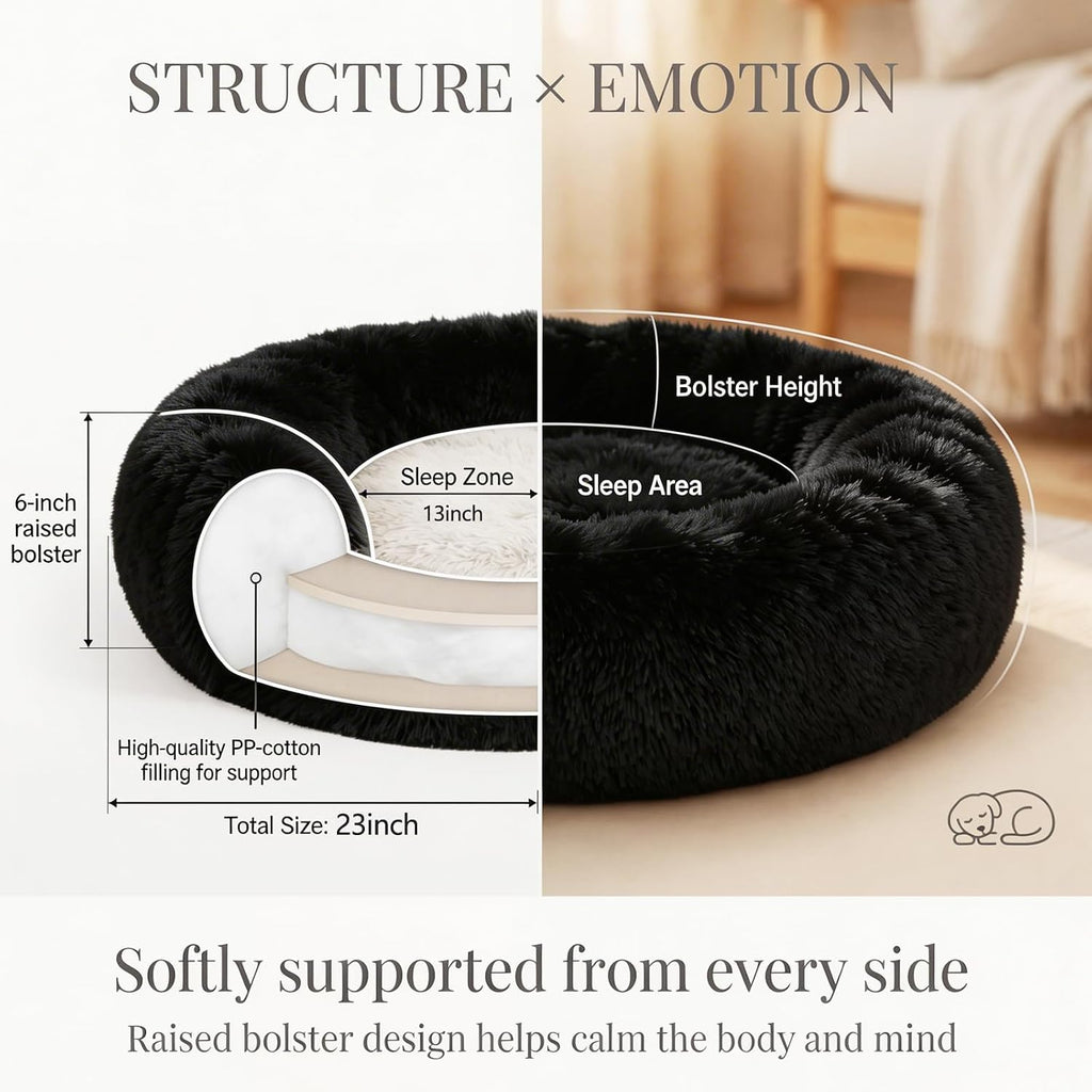 nononfish Comfortable Dog Bed for Small Dogs,Soft Donut Pet Bed