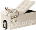 3-in-1 Cat Litter Box Enclosure Furniture, XX-Large, Beige