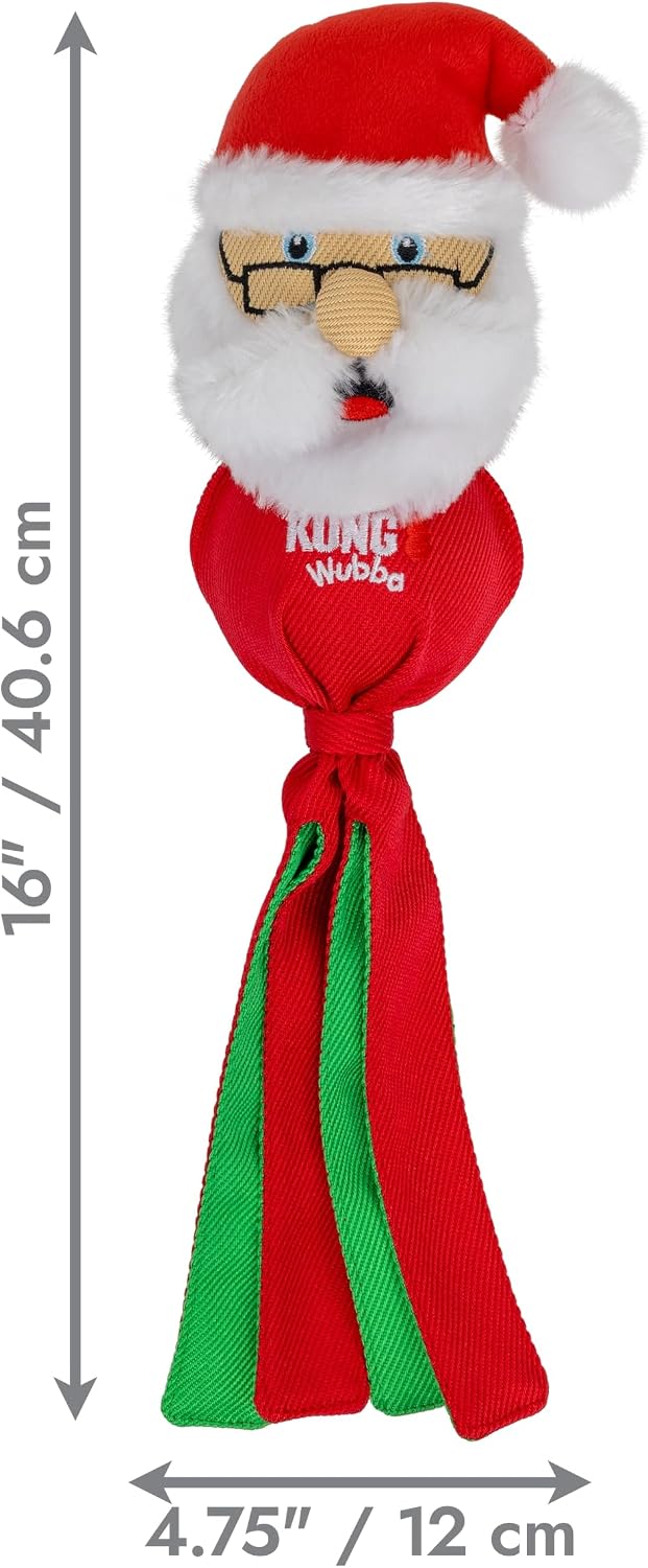 KONG Holiday Santa/Reindeer Large 2 Pack – Durable Interactive Tug & Toss Dog Toy