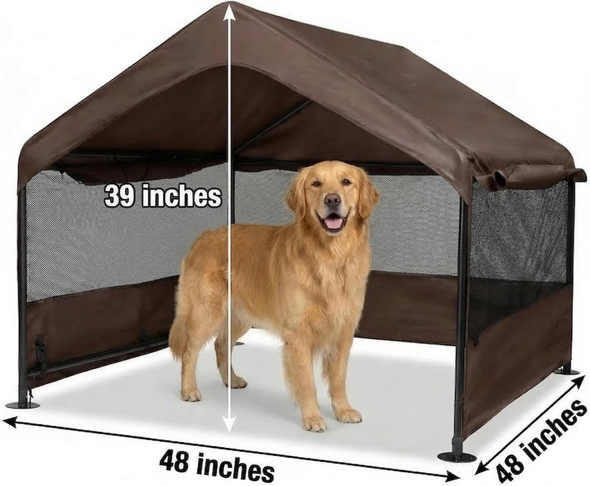 Outdoor Dog Tent, 4'x4'x3' Dog Shade House Shelter for Large Medium Pets