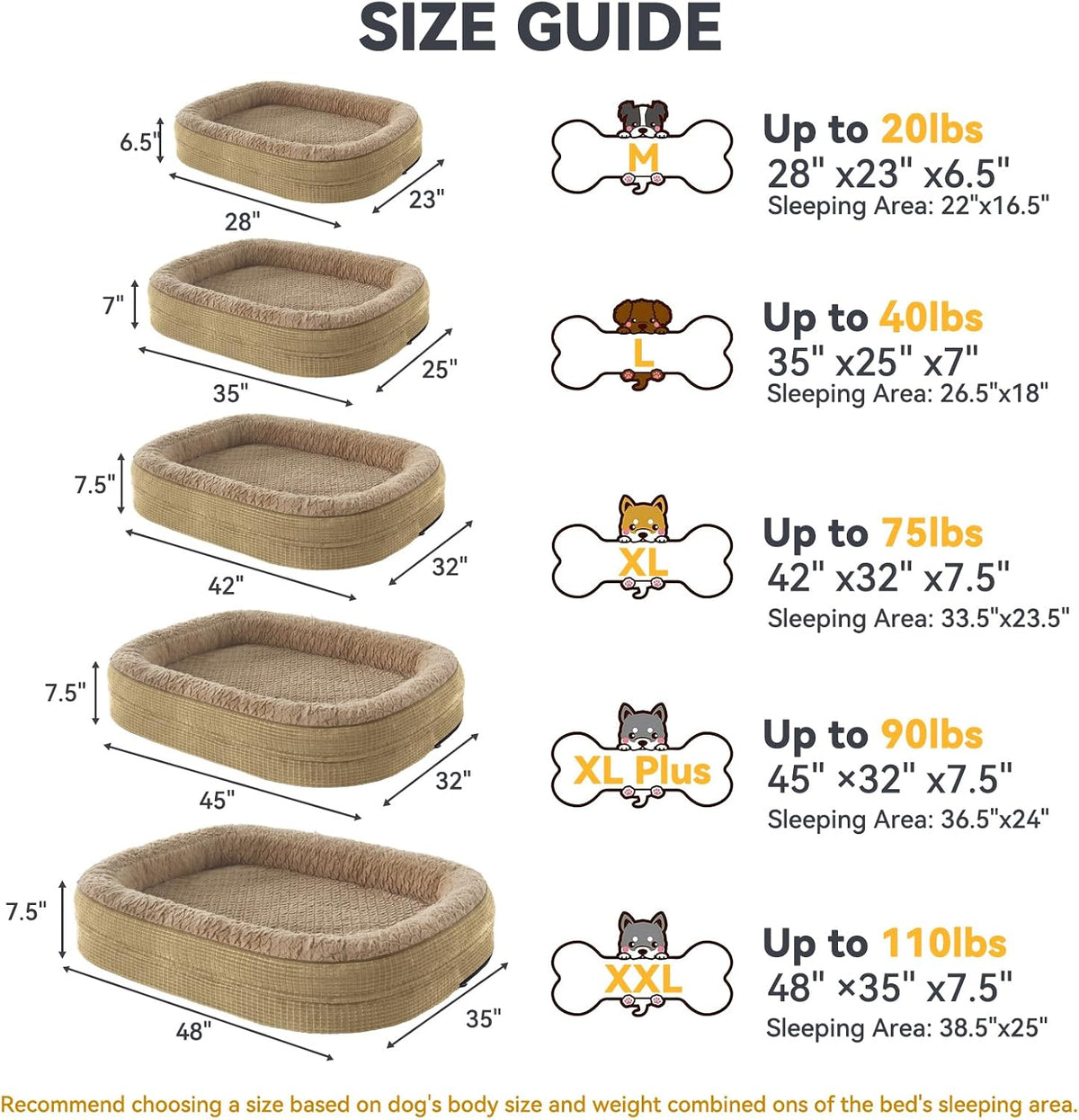 JOEJOY Orthopedic Dog Bed for Medium Dogs, 360° Oval Bolster, 28"