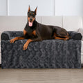 Calming Dog Bed for Couch with Cozy Raised Edge, 53x39 Inch, Dark