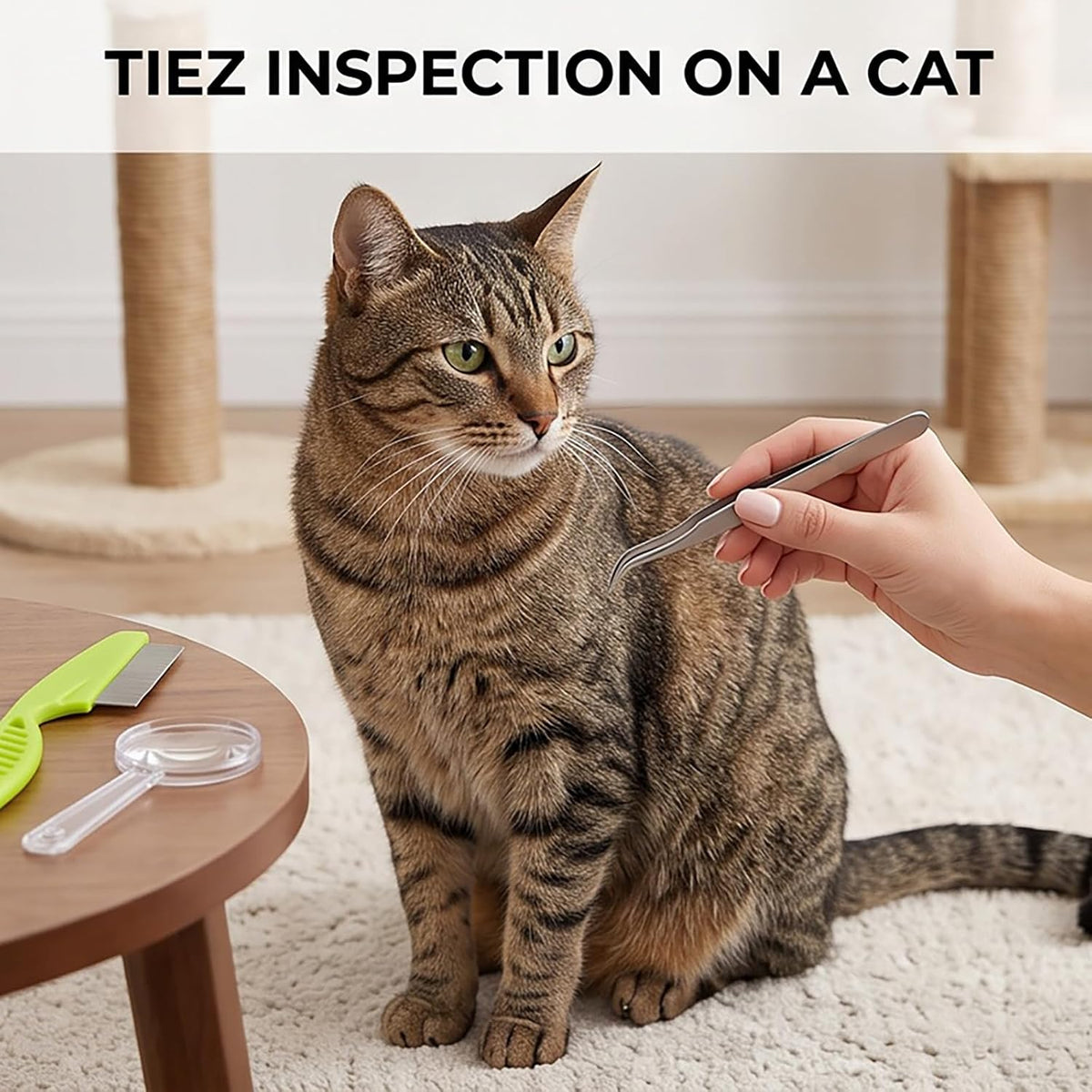 8 Pieces Green Stainless Steel Tick Removal Kit,Flea Comb, Tick Tweezers,Dog Grooming Kit,Painless Physical Parasite Removal Tools for Dogs Cats Indoor Outdoor Hiking Camping Daily Pet Care