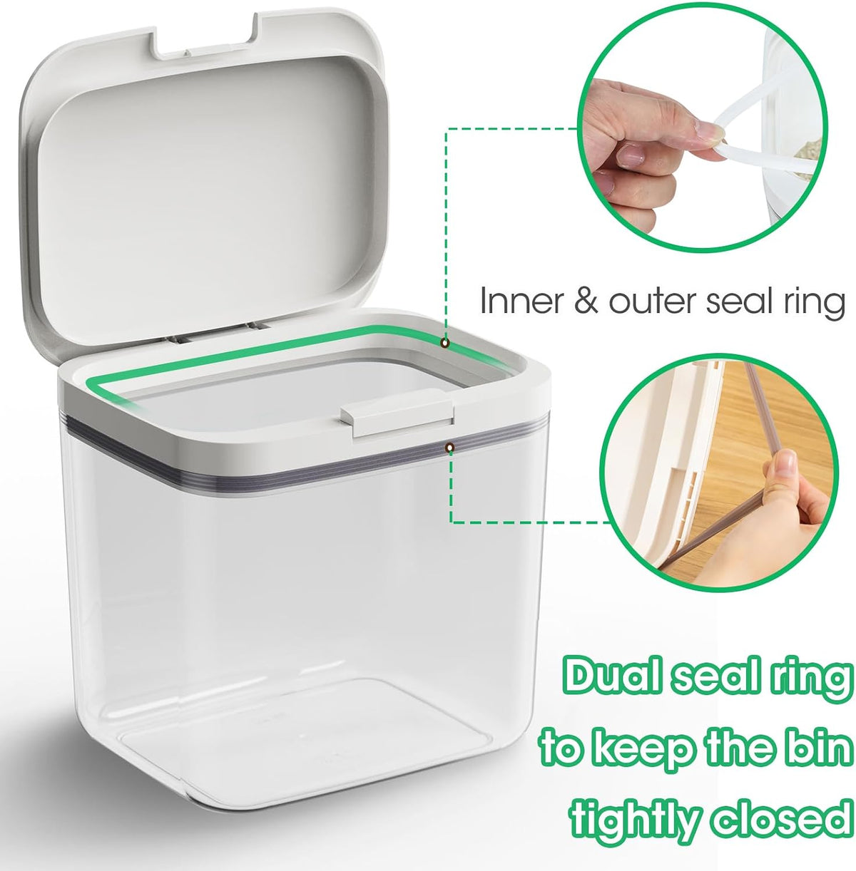 TBMax Large Dog Treat Container Bins 4.75 Qt with One-Press Flip-up Lid, Airtight Pet Dog Cat Treat Jar for Countertop, Pet Biscuit Canister Cookie Holder