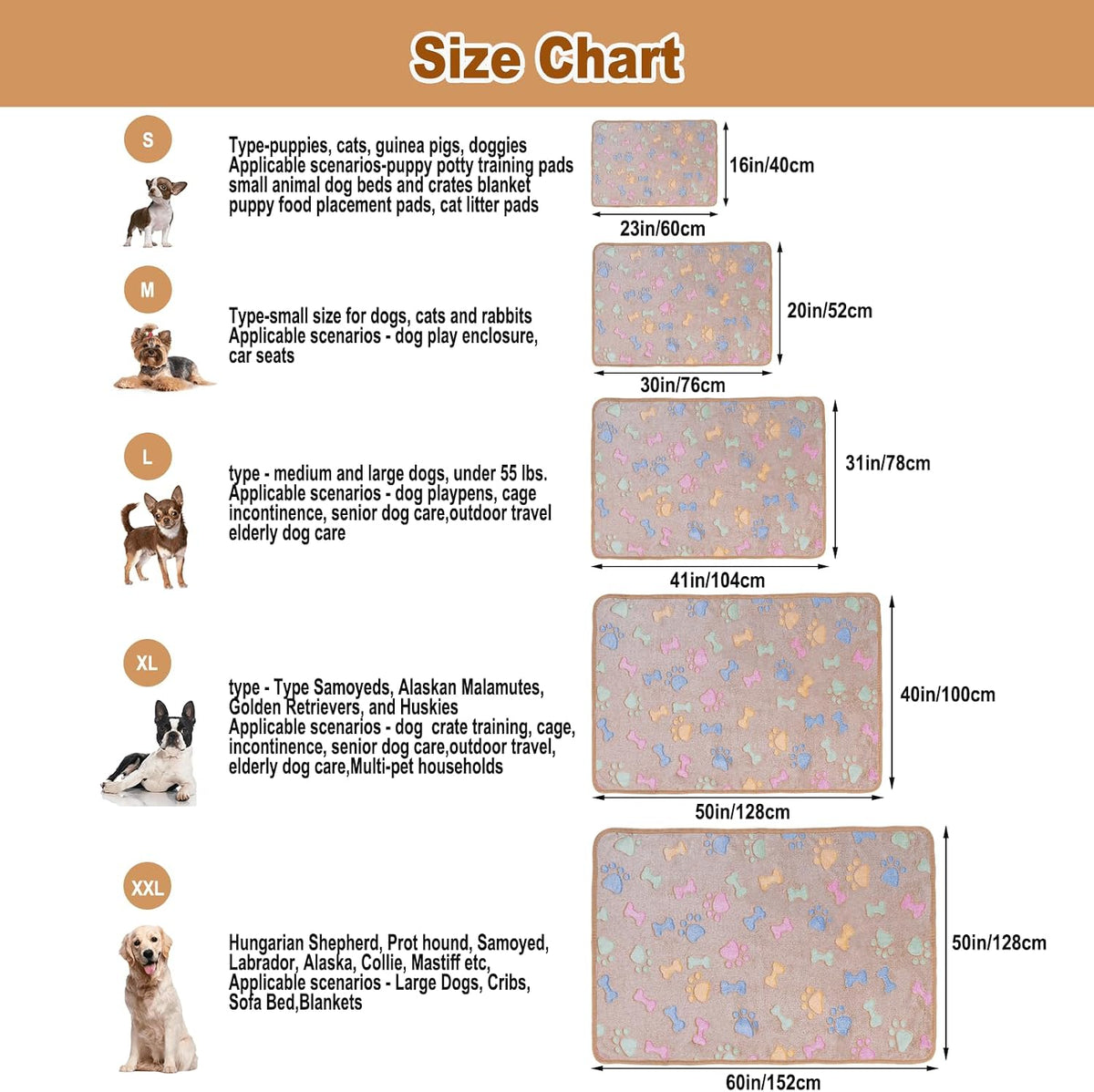 Dono 1 Pack 3 Dog Blankets, Soft Fluffy Fleece Pet Blanket Warm Sleep Mat Paw Print Design Puppy Kitten Throw Blanket Doggy Mat Blanket for Dogs