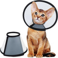 Vivifying Cat Cone, Adjustable PVC Recovery E-Collar, Soft Edge, Black, S