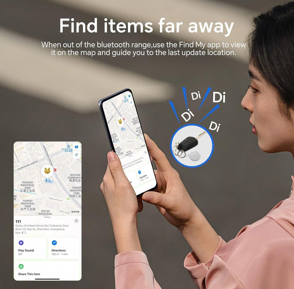 GPS Tracker Tags-3 Pack,Bluetooth Tracker Tags Works with Apple Find My APP (iOS Only, Not for Android),Smart Tag with Keychain/Lanyard,Item Finders Tracker for Key, Luggage, Wallet,Bags,Pets