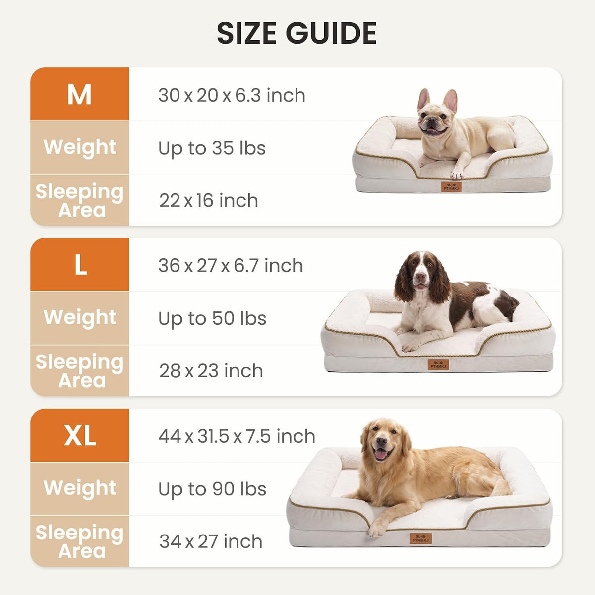 Orthopedic Dog Bed Medium Size Dog, Memory Foam Dog Bed Couch, 30" L
