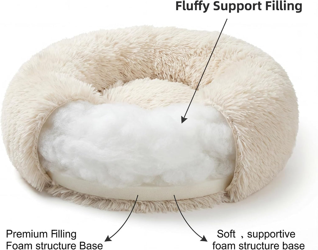 Calming Donut Small Dog Bed for Chihuahua Yorkie Maltese Shih Tzu