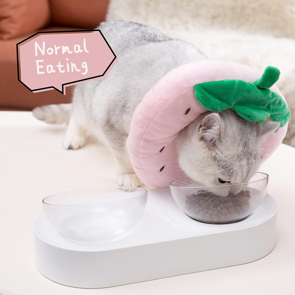 ANWA Adjustable Cat Cone Collar Soft, Cute Cat Donut Collar After Surgery