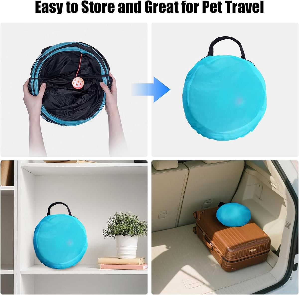 Bemodst Cat Tunnel for Indoor Cats, 5 Way Cat Tubes and Tunnels Collapsible S-Shape Small Animal Tubes Kitty Tunnels Interactive Maze Cat Toy for Kitten Rabbit Ferret - 5 Way