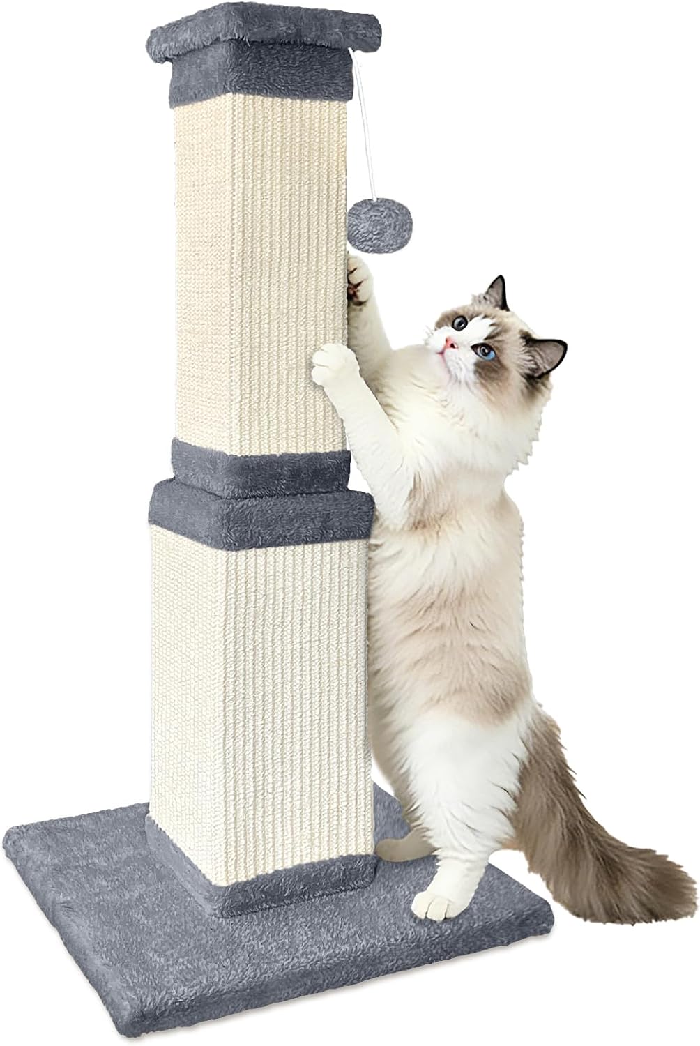 Cat Scratching Post for Indoor Cats, 32Inch Sisal Cat Scratcher