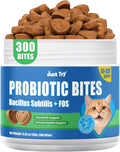 Just Try 300 Bites Cat Probiotic Bites Probiotics for Cats Chicken Flavor Healthy Cat Treats Digestive Support 6.35 oz