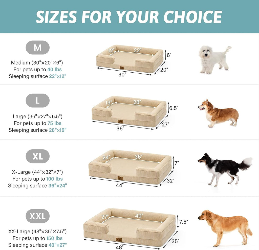 COZY KISS Orthopedic Dog Cooling Bed for Medium Small Dogs, 30x20 inch