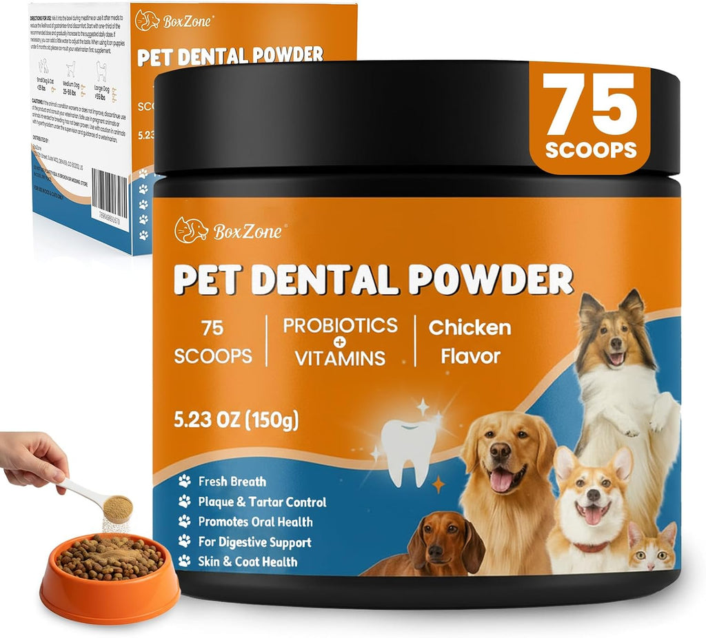 Dog Teeth Cleaning Powder - Plaque & Tartar Control, Breath Fresheners