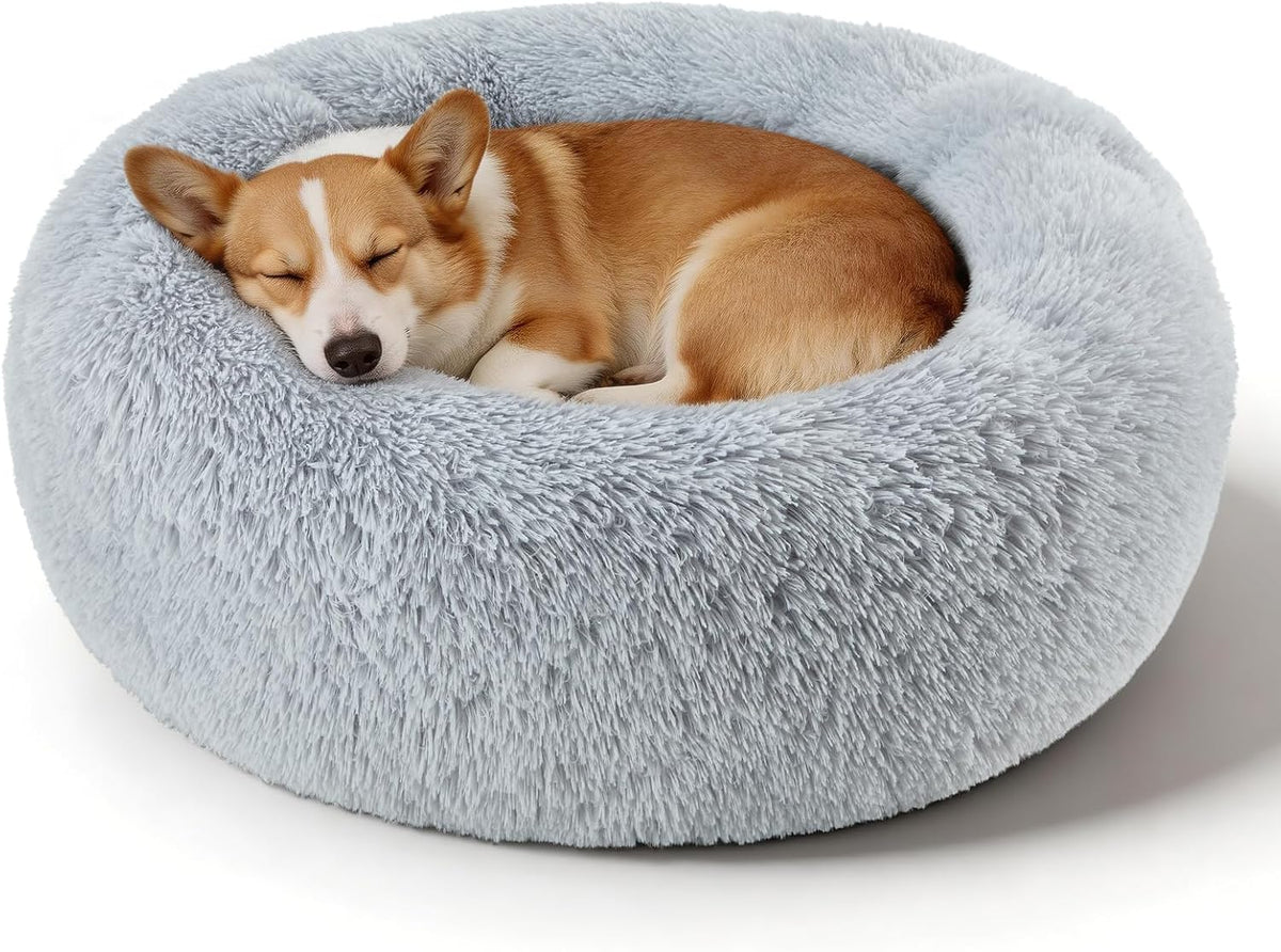 Dog Calming Beds for Medium Large Dogs Round Donut Washable Anxiety Dog Bed