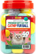 HA SHI Catnip Fur Balls for Indoor Cats, 40 Count, 1.8 Inch